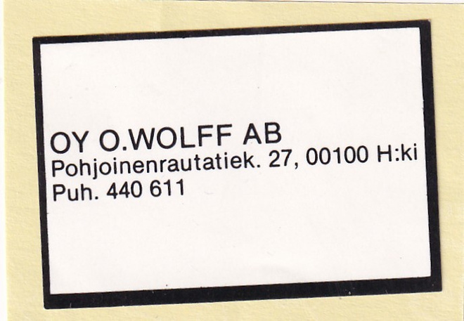 Helsinki, Oy O. Wolff AB  1/7