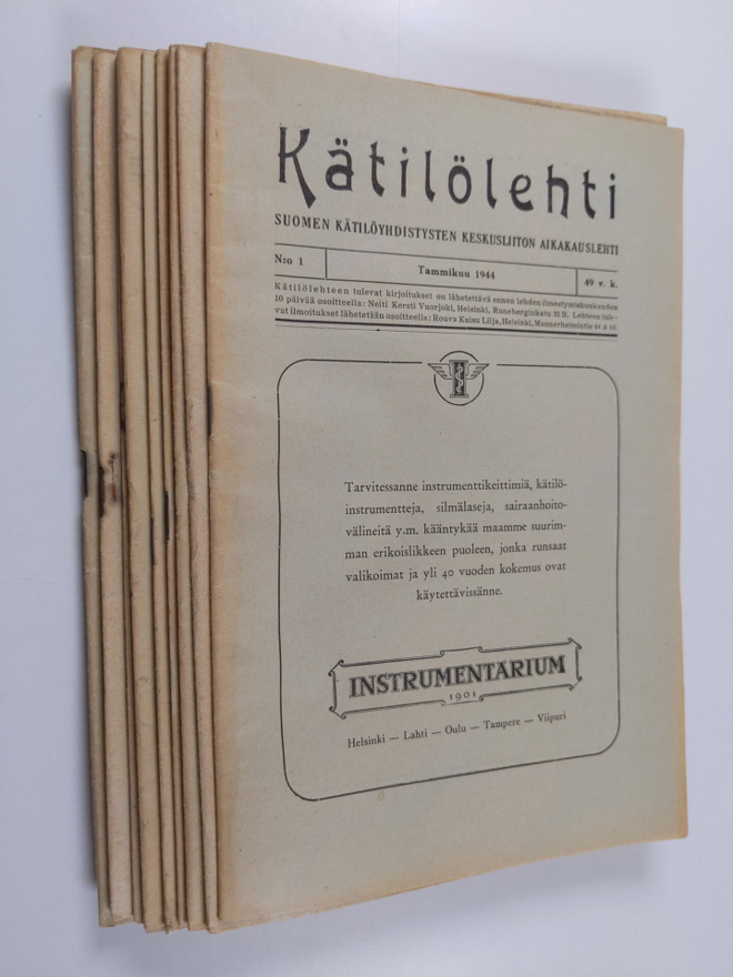 Kätilölehti  1-9 ja 11-12/1944 (puuttuu nro 10)