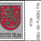 1974 Kuvam Vaakuna 10,00 mk pap xX ** LaPe 743 d) TIL N:o - pikkukuva 1