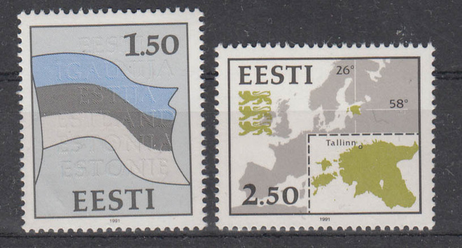 VIRO 1991 kartta ja lippu **