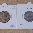 20 Kopekkaa 1907 ja -08 S.P.B. Venäjä Ag 500 KL 7 ja 6 (K) - pikkukuva 1