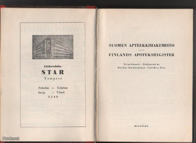 Suomen apteekkihakemisto, Suomen farmaseuttiliitto 1955, sid