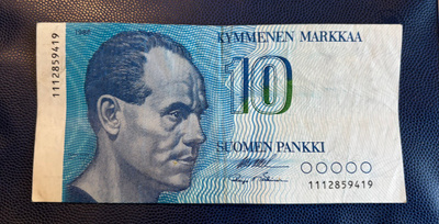 10 Markkaa seteli - 1986 - Paavo Nurmi