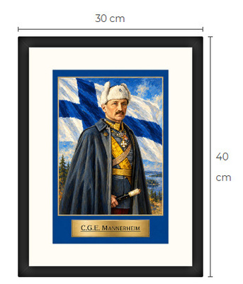 Uusi Mannerheim art print kehystetty 30 cm x 40 cm