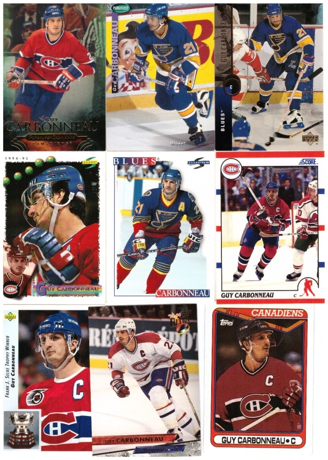 9 x Legenda GUY CARBONNEAU Canadiens, St. Louis Blues