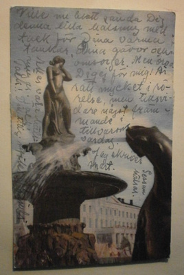 Helsinki, Havis Amanda, väripk, p. 1958, lentop. Ruotsiin