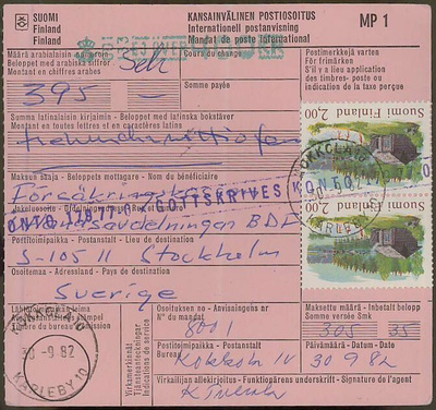 1977 2,00 mk rantasauna pari postiosoitus Ruotsiin