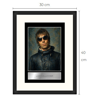 Uusi Liam Gallagher Oasis art print kehystetty 30 cm x 40 cm