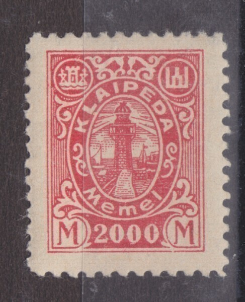 Saksa reich Memel 1923  Mi 162 postituoreena.