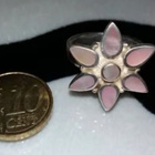 Hopea Ruusu sormus pinkki kivi 925 - pikkukuva 2