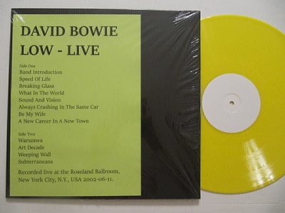 David Bowie Low -Live LP Väri vinyyli