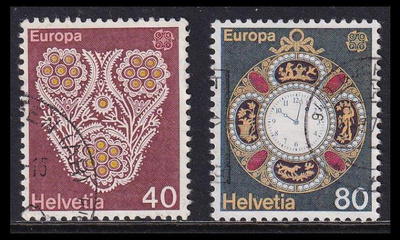 Sveitsi 1073-4 o Europa taidekäsityöt (1976)