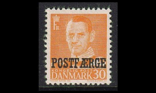 Tanska PF_31 ** Frederik IX 30 öre oranssi (1949)