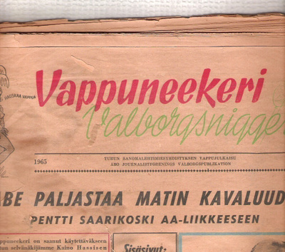 Vappuneekeri 1965 ja 1963, heikkokuntoiset