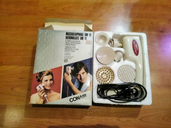 Vintage hieromalaite Conair Touch'N Tone myyntipaketissaan