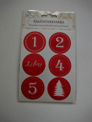 Tarranumerot joulukalenteriin