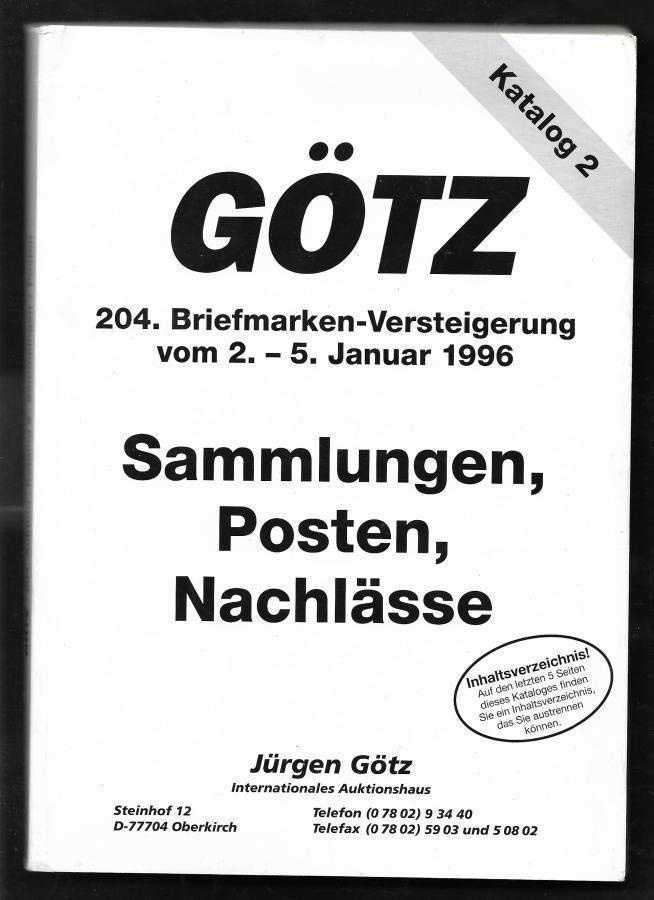Huutokauppaluettelo - Götz 2.2.1996
