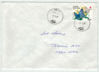 1990 PR 2 mk kirje IVALO