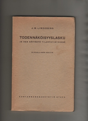 Lindeberg: Todennäköisyyslasku ja sen käytäntö, Otava 1927