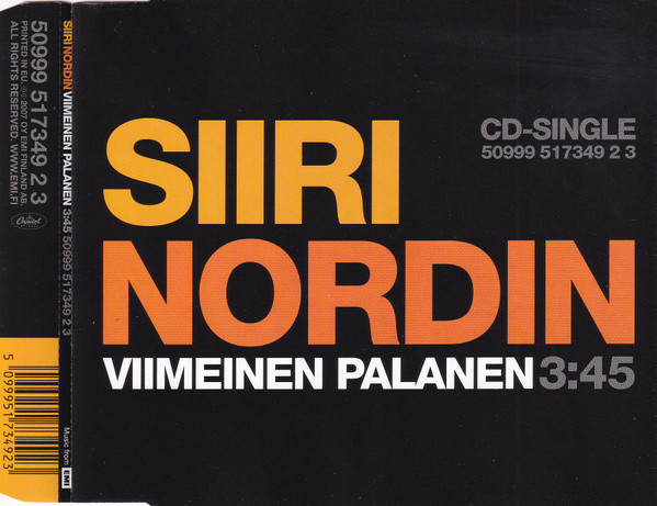 Siiri Nordin • Viimeinen palanen CDr-Single