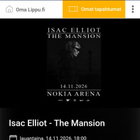 Isac Elliotin Mansion keikan 2kpl lippuja - pikkukuva 1