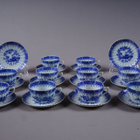 1110. 22kpl 'China Blau'-koristeinen kahviastiasto, Japani. - pikkukuva 2