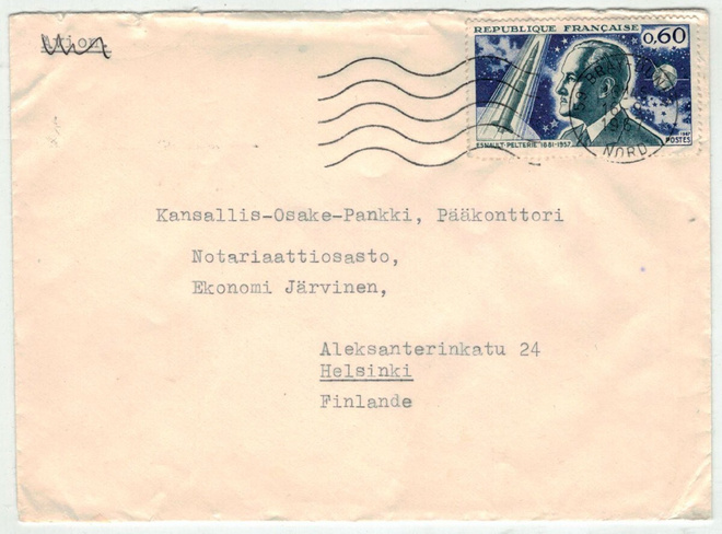 Ranska Mi 1583 kirje Suomeen