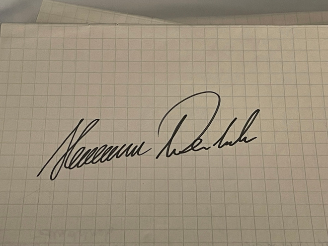 Herman Weinbuch nimikirjoitus paperilla