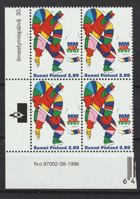 1997 Jääkiekon MM-kisamerkki neliönä**