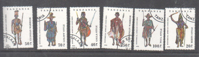 Tanzania 1993 kansanpukuja sarja leimattuna
