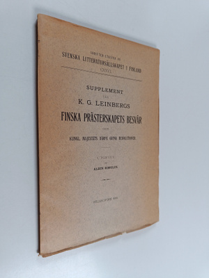 K. G. Leinberg : Supplement till K.G. Leinbergs finska pr...