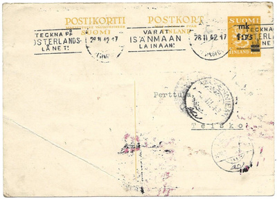 Viestillinen No 10 Helsinki (1942) Varat isänmaan lainaan