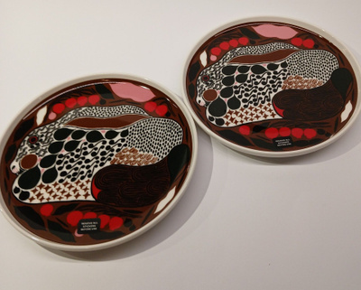 Marimekko Rusakko Lautaset 2 kpl halk: 20cm ruskea moniväri