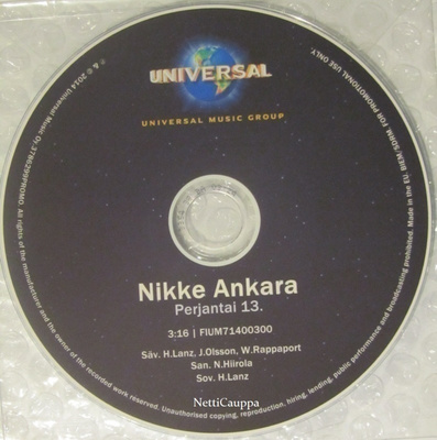 Nikke Ankara • Perjantai 13. PROMO CDr-Single