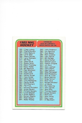 1984-85 OPC #396 Checklist 265-396