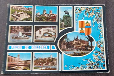 PALMA DE MALLORCA, ESPANJA + postimerkki kortissa