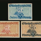 Saksa Notgeld 10, 25, 50 Pfg, Steinhed 1920 VF - pikkukuva 1