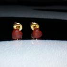 Vintage Gold double Meripihka korvakorut amber - pikkukuva 1