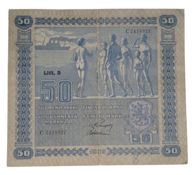 50 Markkaa 1939 Litt. D C0419327 Ran - Wah