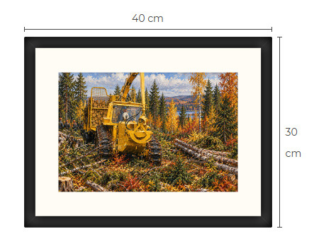 Uusi BM Volvo metsäkone traktori art print 30 cm x 40 cm