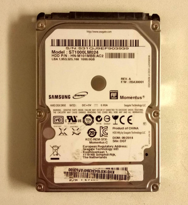 1TB 2,5" kiintolevy sata väylään