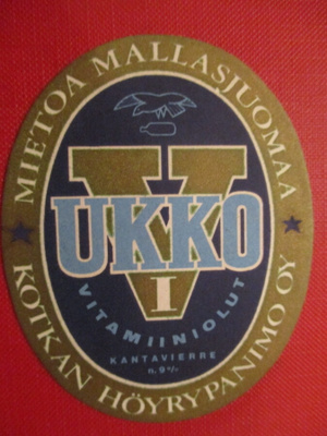 VANHA OLUTETIKETTI - UKKO VITAMIINIOLUT (K14-S47)