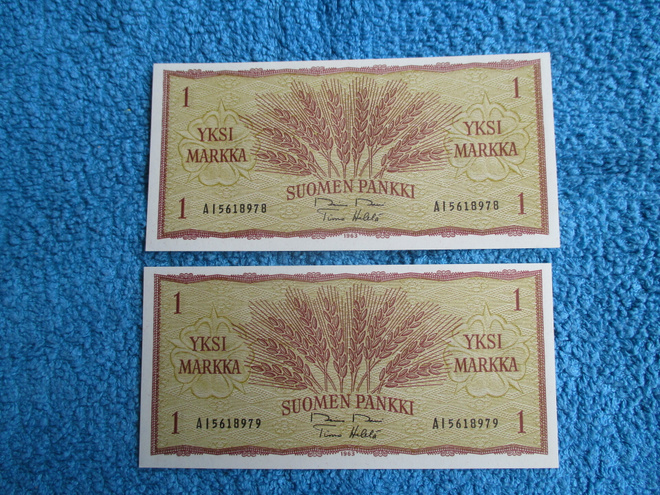 2 kpl 1 markka 1963