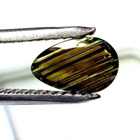 Omalaatuinen rutiili turmaliini 1.37ct vihreä/ruskea päärynä - pikkukuva 2
