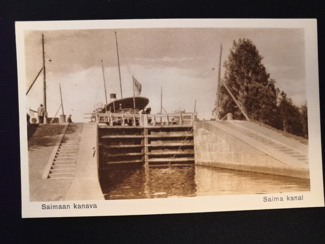 VANHA Postikortti Saimaan Kanava 1920-l Laiva