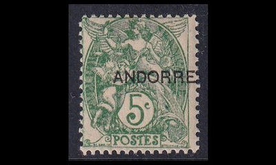 Andorra Fr 5 ** Käyttösarja 5 C (1931)