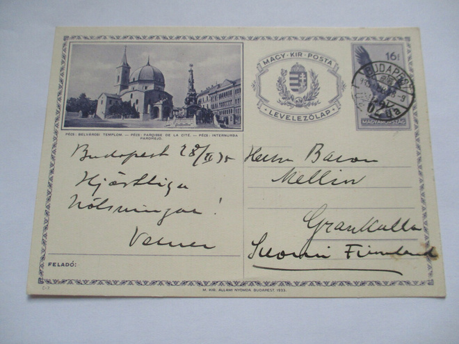 1935 Unkari  ehiö os Kauniainen