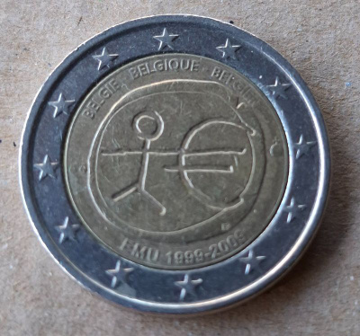 2 € juhlaraha BELGIA 2009 EMU 10 vuotta