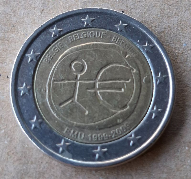 2 € juhlaraha BELGIA 2009 EMU 10 vuotta