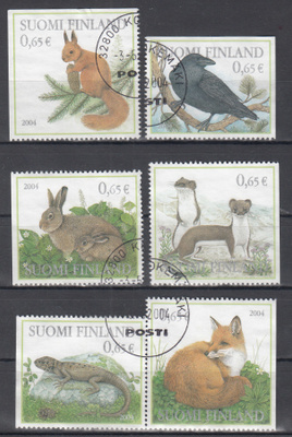 2004 Metsän eläimiä pyöröleimatut
